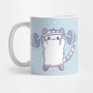 Kawaii Cat Weightlifting Mug